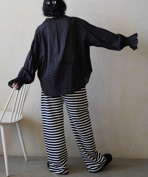 JOURNAL STANDARD LUXE(ジャーナルスタンダード ラックス)の「Cボーダー パンツ(その他パンツ・レディース・ネイビー/ブルー・FREE)」の3枚目の写真