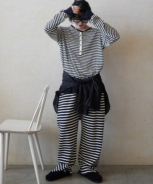 JOURNAL STANDARD LUXE(ジャーナルスタンダード ラックス)の「Cボーダー パンツ(その他パンツ・レディース・ネイビー/ブルー・FREE)」の4枚目の写真