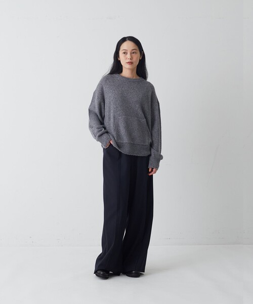 conges payes ADIEU TRISTESSE(コンジェ ペイエ アデュートリステス)の「テンセルウールニットプルオーバー(ニット/セーター・レディース・パープル/ブラウン/グレー・FREE)」の6枚目の写真