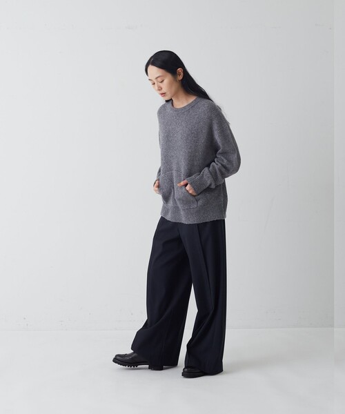 conges payes ADIEU TRISTESSE(コンジェ ペイエ アデュートリステス)の「テンセルウールニットプルオーバー(ニット/セーター・レディース・パープル/ブラウン/グレー・FREE)」の7枚目の写真