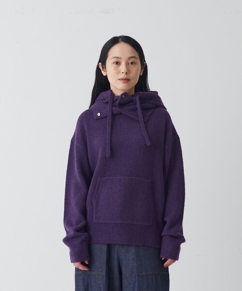 conges payes ADIEU TRISTESSE(コンジェ ペイエ アデュートリステス)の「テンセルウールニットプルオーバー(ニット/セーター・レディース・パープル/ブラウン/グレー・FREE)」の9枚目の写真