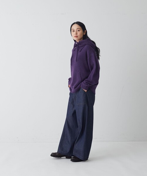 conges payes ADIEU TRISTESSE(コンジェ ペイエ アデュートリステス)の「テンセルウールニットプルオーバー(ニット/セーター・レディース・パープル/ブラウン/グレー・FREE)」の11枚目の写真