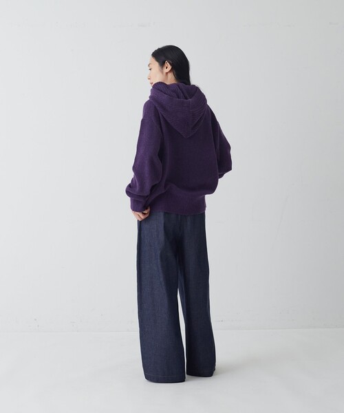 conges payes ADIEU TRISTESSE(コンジェ ペイエ アデュートリステス)の「テンセルウールニットプルオーバー(ニット/セーター・レディース・パープル/ブラウン/グレー・FREE)」の12枚目の写真