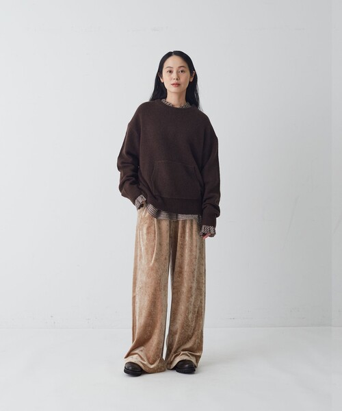 conges payes ADIEU TRISTESSE(コンジェ ペイエ アデュートリステス)の「テンセルウールニットプルオーバー(ニット/セーター・レディース・パープル/ブラウン/グレー・FREE)」の14枚目の写真