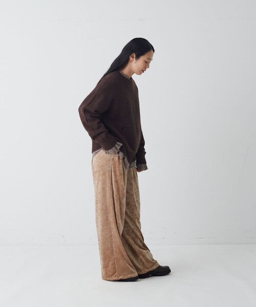 conges payes ADIEU TRISTESSE(コンジェ ペイエ アデュートリステス)の「テンセルウールニットプルオーバー(ニット/セーター・レディース・パープル/ブラウン/グレー・FREE)」の15枚目の写真