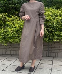 EXPAND シルク入タックワンピース