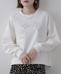 BRODIAEA ダンボールニットロゴ刺繍プルオーバー 長袖