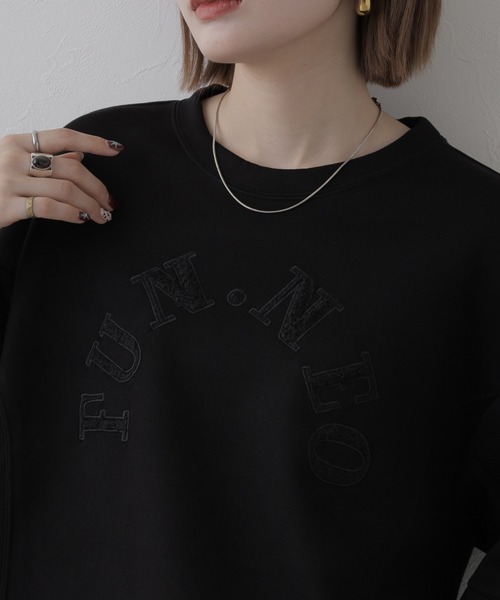 BRODIAEA(ブローディア)の「BRODIAEA ダンボールニットロゴ刺繍プルオーバー 長袖(Tシャツ/カットソー・レディース・オフホワイト・40)」の13枚目の写真