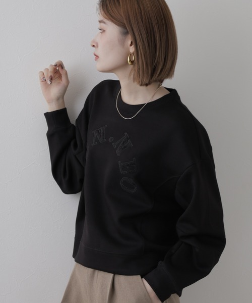 BRODIAEA(ブローディア)の「BRODIAEA ダンボールニットロゴ刺繍プルオーバー 長袖(Tシャツ/カットソー・レディース・オフホワイト・40)」の16枚目の写真