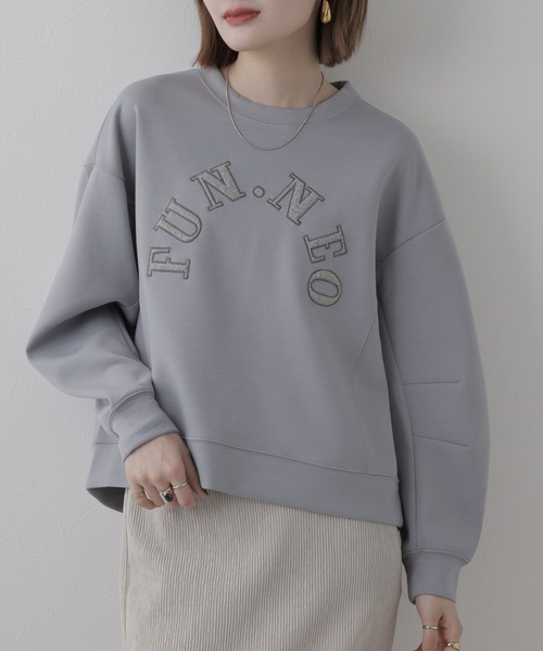 BRODIAEA(ブローディア)の「BRODIAEA ダンボールニットロゴ刺繍プルオーバー 長袖(Tシャツ/カットソー・レディース・オフホワイト・40)」の20枚目の写真