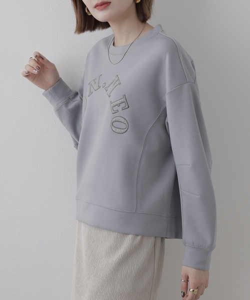 BRODIAEA(ブローディア)の「BRODIAEA ダンボールニットロゴ刺繍プルオーバー 長袖(Tシャツ/カットソー・レディース・オフホワイト・40)」の21枚目の写真