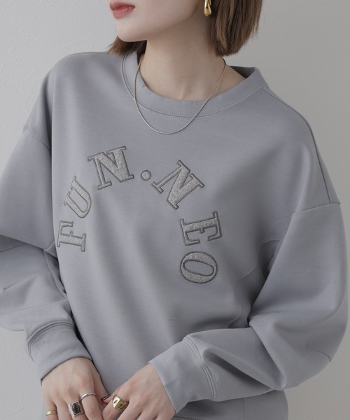 BRODIAEA(ブローディア)の「BRODIAEA ダンボールニットロゴ刺繍プルオーバー 長袖(Tシャツ/カットソー・レディース・オフホワイト・40)」の22枚目の写真