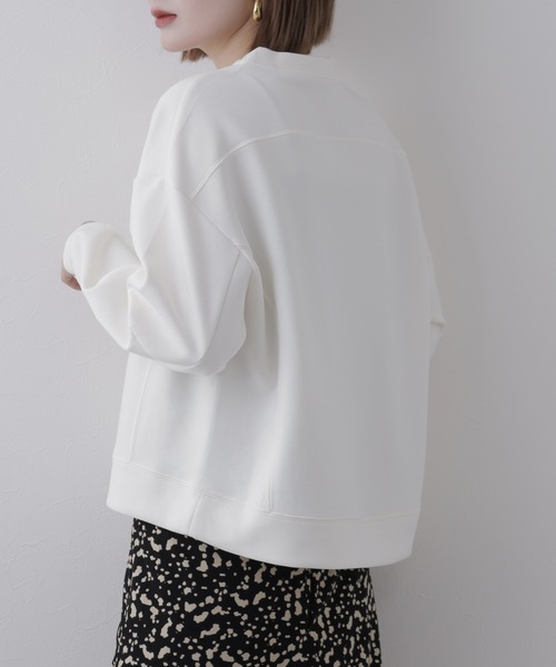 BRODIAEA(ブローディア)の「BRODIAEA ダンボールニットロゴ刺繍プルオーバー 長袖(Tシャツ/カットソー・レディース・オフホワイト・40)」の3枚目の写真