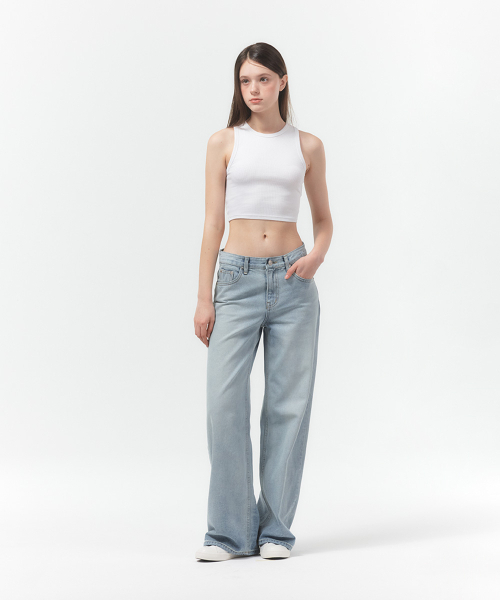FORTYFOUR（フォーティフォー）の「[W] エバー ワイドデニム（デニムパンツ・レディース・ライトブルー/ダークブルー・SMALL/MEDIUM/LARGE）」の3枚目の写真