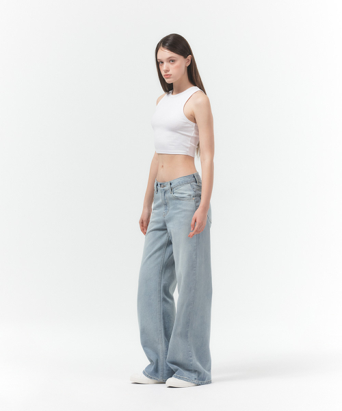 FORTYFOUR（フォーティフォー）の「[W] エバー ワイドデニム（デニムパンツ・レディース・ライトブルー/ダークブルー・SMALL/MEDIUM/LARGE）」の8枚目の写真