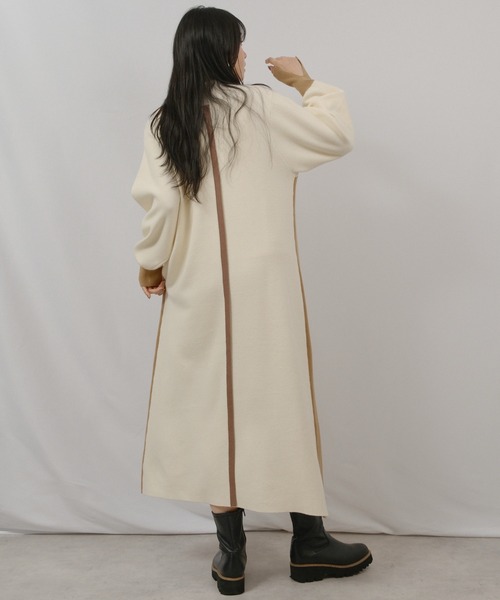 palm RICHE(ポームリシュ)の「配色ミラノリブOP(ワンピース・レディース・ブラック/オフホワイト/レッド・M)」の21枚目の写真