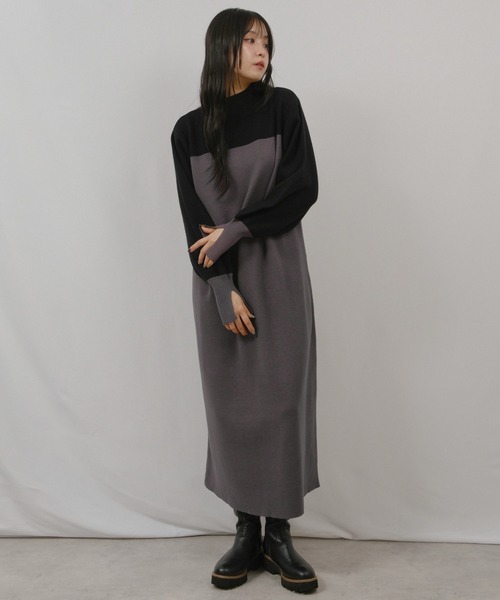 palm RICHE(ポームリシュ)の「配色ミラノリブOP(ワンピース・レディース・ブラック/オフホワイト/レッド・M)」の20枚目の写真
