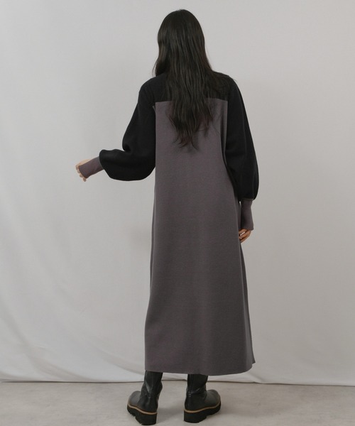 palm RICHE(ポームリシュ)の「配色ミラノリブOP(ワンピース・レディース・ブラック/オフホワイト/レッド・M)」の16枚目の写真