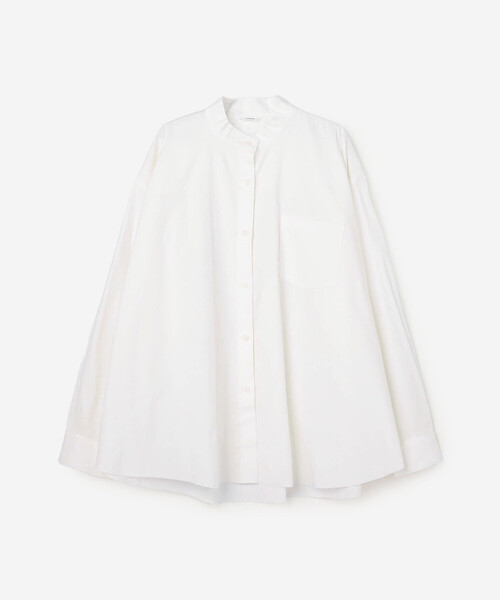 Bshop(ビショップ)の「eunoia | オックスフォード マンダリンカラー長袖シャツ WOMEN(シャツ/ブラウス・レディース・ブラック/ホワイト・ONE)」の3枚目の写真
