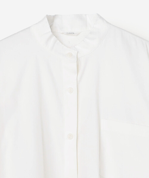 Bshop(ビショップ)の「eunoia | オックスフォード マンダリンカラー長袖シャツ WOMEN(シャツ/ブラウス・レディース・ブラック/ホワイト・ONE)」の5枚目の写真