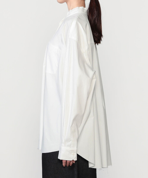 Bshop(ビショップ)の「eunoia | オックスフォード マンダリンカラー長袖シャツ WOMEN(シャツ/ブラウス・レディース・ブラック/ホワイト・ONE)」の11枚目の写真