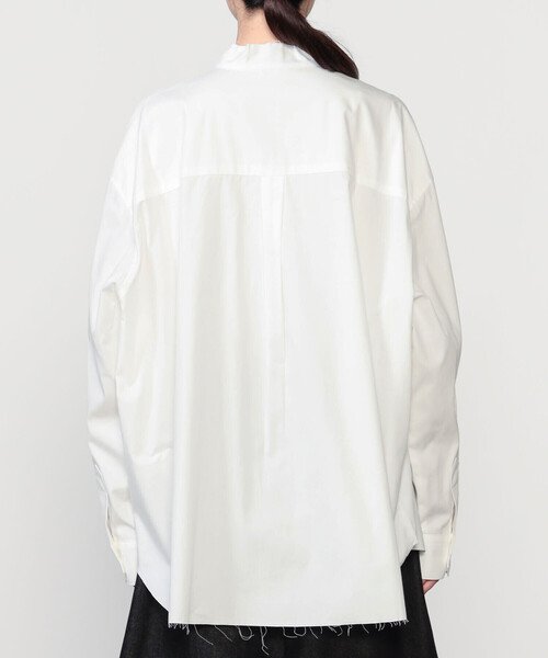 Bshop(ビショップ)の「eunoia | オックスフォード マンダリンカラー長袖シャツ WOMEN(シャツ/ブラウス・レディース・ブラック/ホワイト・ONE)」の12枚目の写真