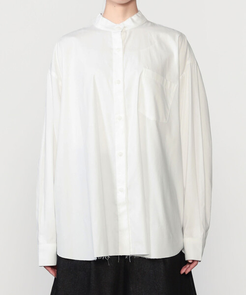 Bshop(ビショップ)の「eunoia | オックスフォード マンダリンカラー長袖シャツ WOMEN(シャツ/ブラウス・レディース・ブラック/ホワイト・ONE)」の13枚目の写真