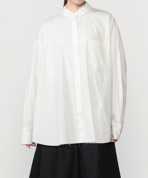 Bshop(ビショップ)の「eunoia | オックスフォード マンダリンカラー長袖シャツ WOMEN(シャツ/ブラウス・レディース・ブラック/ホワイト・ONE)」の14枚目の写真
