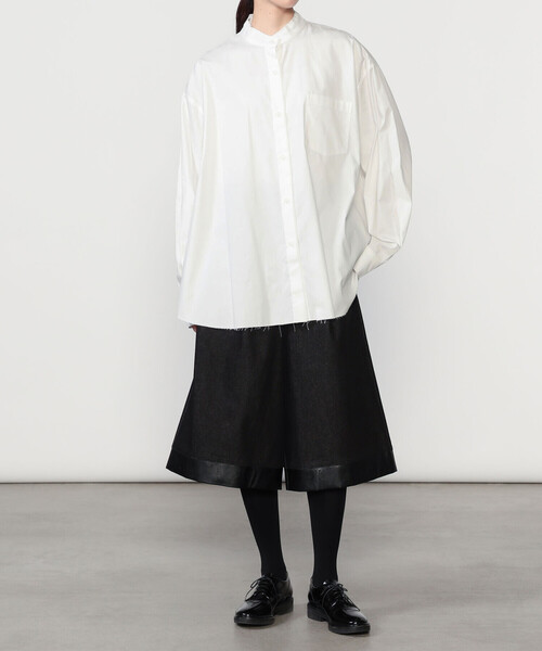 Bshop(ビショップ)の「eunoia | オックスフォード マンダリンカラー長袖シャツ WOMEN(シャツ/ブラウス・レディース・ブラック/ホワイト・ONE)」の15枚目の写真