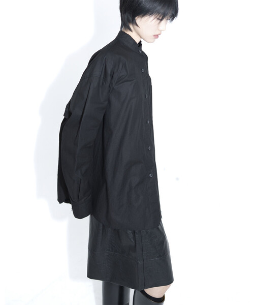 Bshop(ビショップ)の「eunoia | オックスフォード マンダリンカラー長袖シャツ WOMEN(シャツ/ブラウス・レディース・ブラック/ホワイト・ONE)」の18枚目の写真