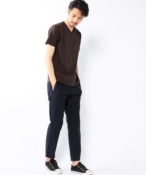 coen（コーエン）の「USAコットンVネックポケットTシャツ2016FW●（Tシャツ/カットソー・メンズ・ホワイト/ブラック/ワインレッド/ターコイズブルー・SMALL/LARGE/MEDIUM/X-LARGE）」の8枚目の写真