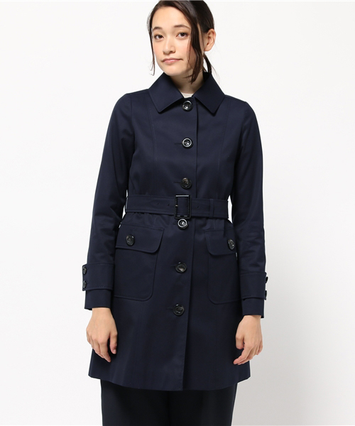 BLUE LABEL CRESTBRIDGE（ブルーレーベルクレストブリッジ）の「コットンギャバジン　シングルコート（ステンカラーコート・レディース・ベージュ/ネイビー・38/36）」の12枚目の写真