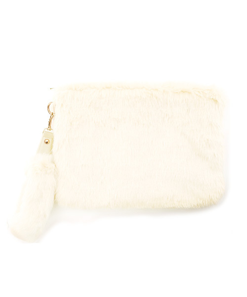 Luz Llena（ラズレナ）の「ふわふわエコファー・クラッチバッグ（クラッチバッグ・レディース・ベージュ/グレー/アイボリー/ブラック・ﾌﾘ-）」の2枚目の写真