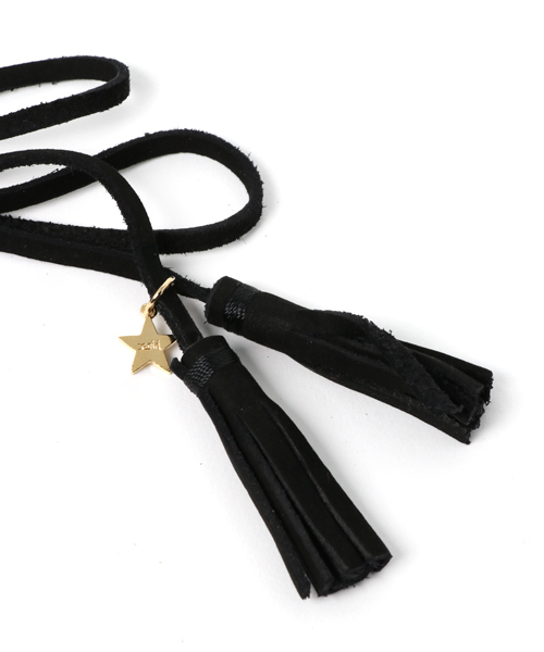 X-girl(エックスガール)の「CONVERTIBLE TASSEL BELT(ベルト・レディース・ピンク/ブラック/ベージュ・ONE SIZE)」の4枚目の写真