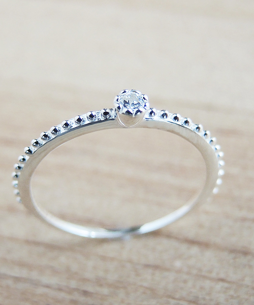 TONE SELECT GOODS(トーンセレクトグッズ)の「【925 SILVER ACC】QZストーンピンキーリングSV925(OG)(リング・レディース・シルバー・#5/#7/#3)」の1枚目の写真