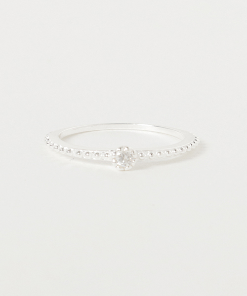TONE SELECT GOODS(トーンセレクトグッズ)の「【925 SILVER ACC】QZストーンピンキーリングSV925(OG)(リング・レディース・シルバー・#5/#7/#3)」の4枚目の写真