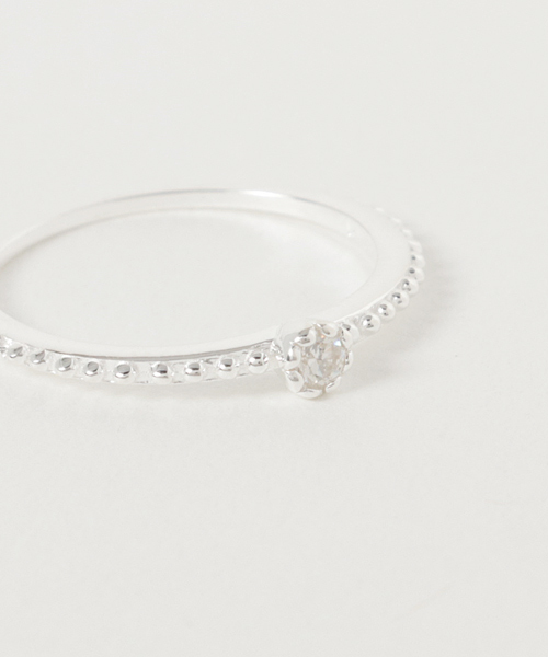 TONE SELECT GOODS(トーンセレクトグッズ)の「【925 SILVER ACC】QZストーンピンキーリングSV925(OG)(リング・レディース・シルバー・#5/#7/#3)」の3枚目の写真