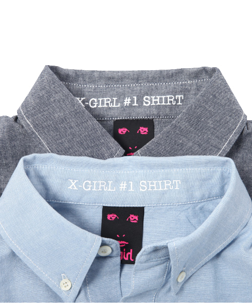 X-girl(エックスガール)の「DUNGAREE H/S SHIRTS(シャツ/ブラウス・レディース・ブルー/ネイビー・1/2)」の8枚目の写真