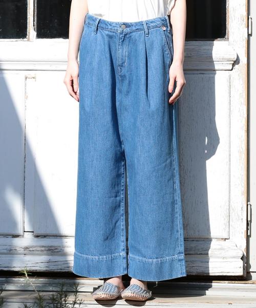 coen（コーエン）の「【大人気・追加生産】USAコットンワイドデニムパンツ（デニムパンツ・レディース・ネイビー/コバルトブルー・LARGE/MEDIUM/SMALL）」の18枚目の写真