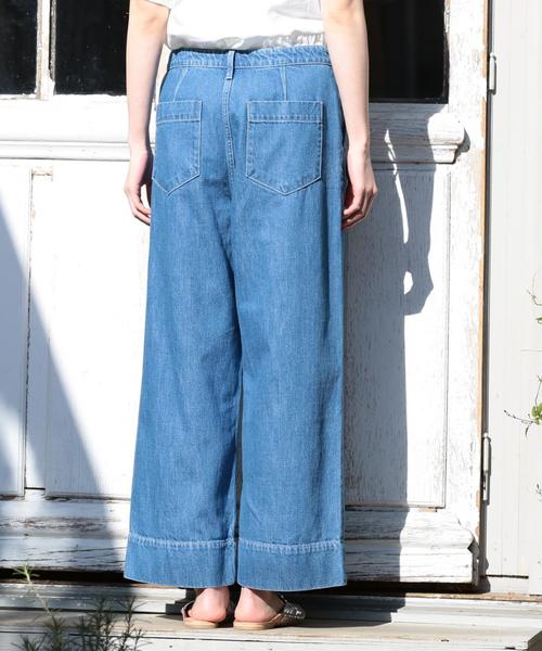 coen（コーエン）の「【大人気・追加生産】USAコットンワイドデニムパンツ（デニムパンツ・レディース・ネイビー/コバルトブルー・LARGE/MEDIUM/SMALL）」の12枚目の写真