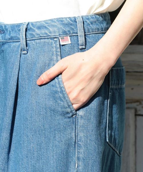 coen（コーエン）の「【大人気・追加生産】USAコットンワイドデニムパンツ（デニムパンツ・レディース・ネイビー/コバルトブルー・LARGE/MEDIUM/SMALL）」の14枚目の写真