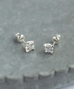 ジルコニア埋め込みフープピアス（ピアス（片耳用））｜e.m.（イーエム