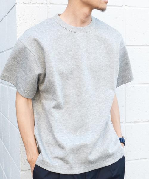SHIPS(シップス)の「SC: "MADE IN JAPAN" ダブルゲージ ニット Tシャツ(Tシャツ/カットソー・メンズ・オリーブ/グレー/ネイビー・X-LARGE/MEDIUM/SMALL/LARGE)」の2枚目の写真