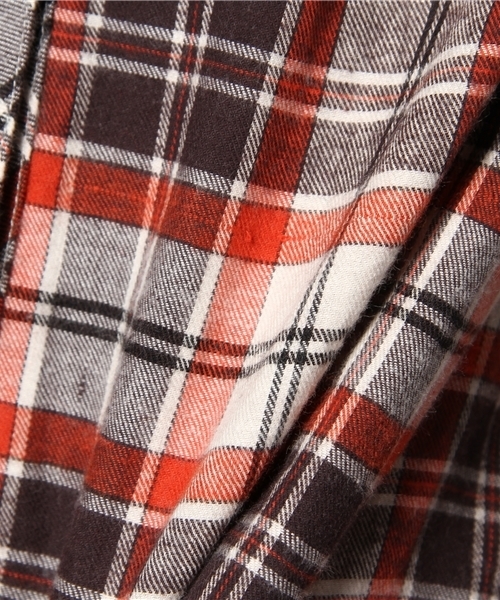DISCOAT(ディスコート)の「チェック2WAYカシュクールシャツ(シャツ/ブラウス・レディース・レッド/ブラウン/オレンジ・フリ-)」の12枚目の写真