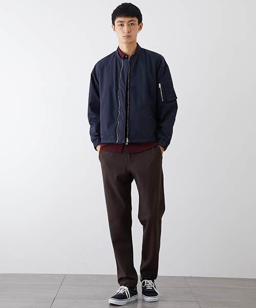 NUMBER (N)INE（ナンバーナイン）の「【NUMBER (N)INE】≪STUDIOUS限定≫別注ハイカウントツイルビッグシルエットMA-1（MA-1・メンズ・ネイビー/キャメル/パープル・2/3/1）」の14枚目の写真