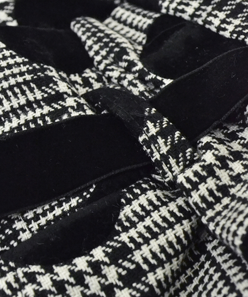 merlot plus（メルロープリュス）の「フロッキー大ドット×千鳥チェックワイドパンツ2365（その他パンツ・レディース・ブラック/モカ・FREE）」の4枚目の写真