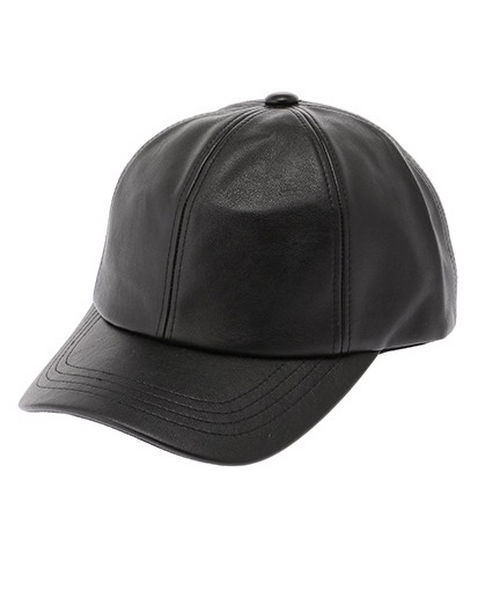 faux leather cap