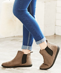 KOBE LETTUCE | 2TYPE[サイドゴア/レースアップ]ファーインソールフラットブーツ/ショートブーツ/レディースシューズ[I1390]神戸レタス(ブーツ)