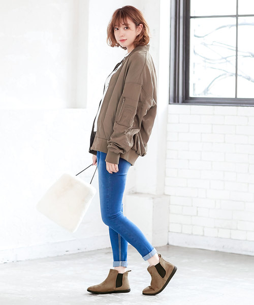 KOBE LETTUCE（コウベレタス）の「2TYPE[サイドゴア/レースアップ]ファーインソールフラットブーツ/ショートブーツ/レディースシューズ[I1390]神戸レタス（ブーツ・レディース・ネイビー/ブラック/ブラウン系その他/ボルドー/レッド系その他/ベージュ/ブルー系その他/キャメル/ブラック系その他/ベージュ系その他2/チェック/その他/グレイッシュベージュ・L/M）」の21枚目の写真