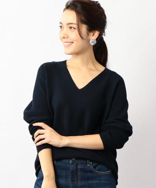 green label relaxing（グリーンレーベルリラクシング）の「[手洗い可能] KFC ガーターリッタイ ニット ◆（ニット/セーター・レディース・オフホワイト/ピンク/ネイビー・FREE）」の2枚目の写真